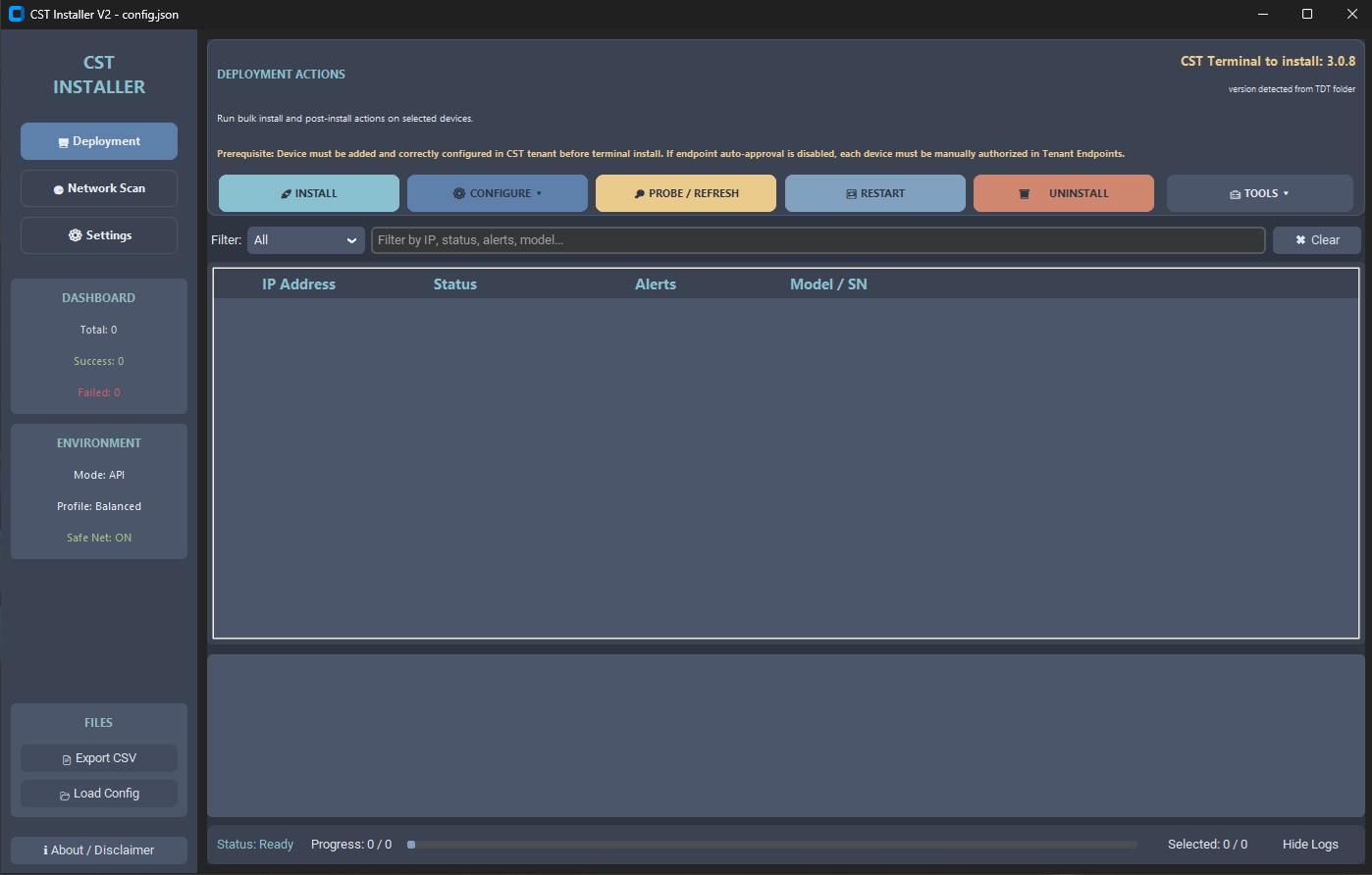 CST Installer V2 přehled